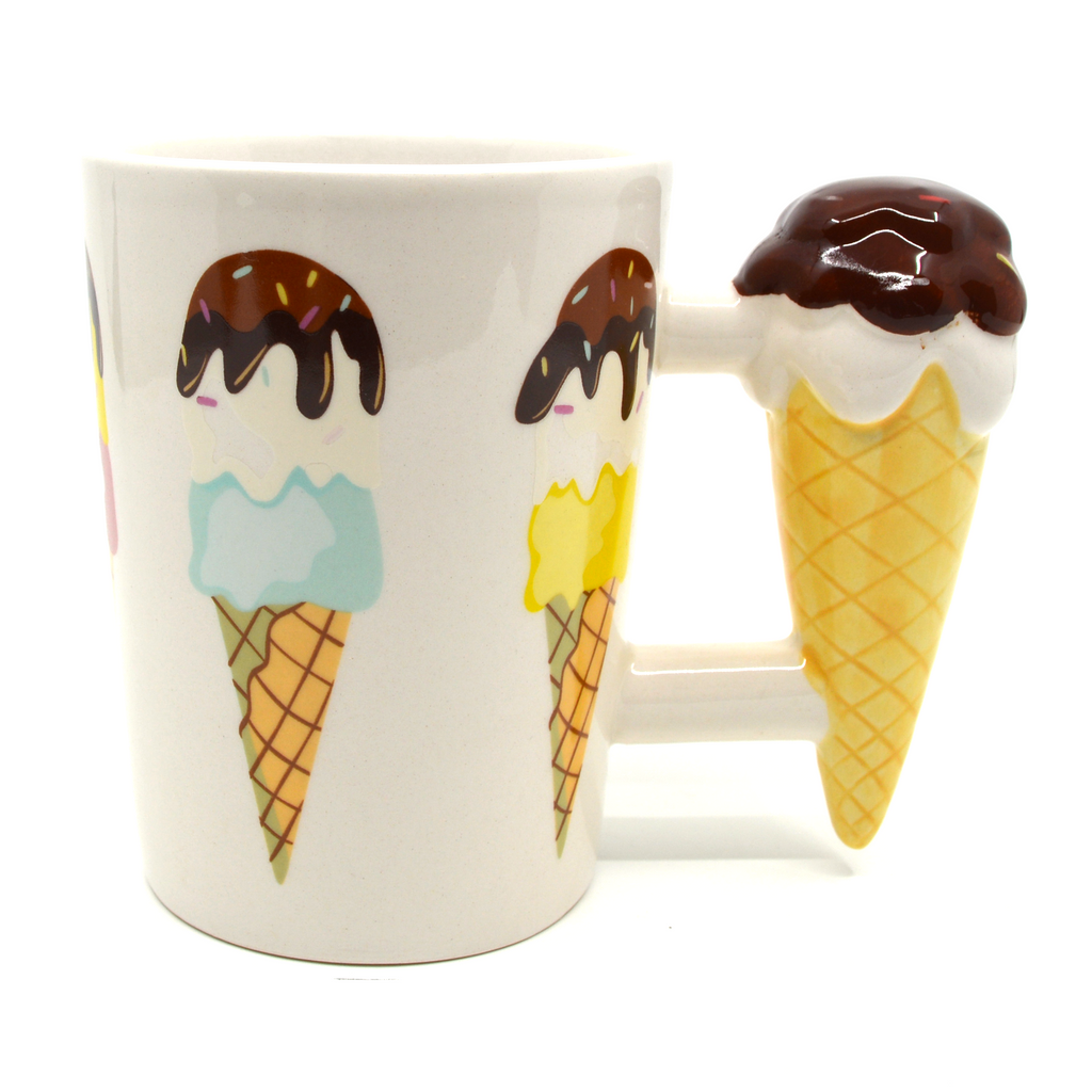 Chocolate and vanilla ice cream mug