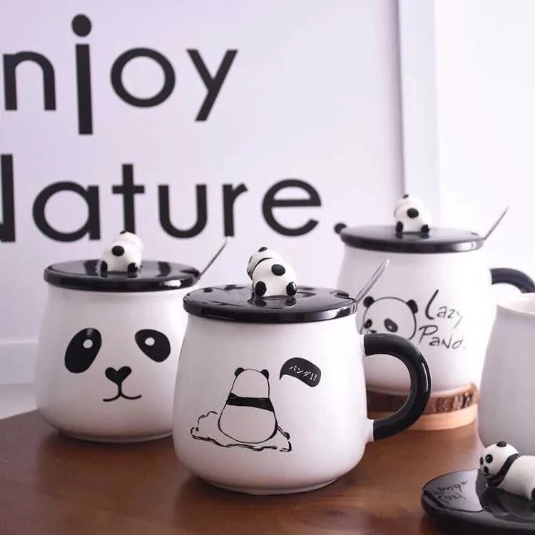 Collection of panda mugs