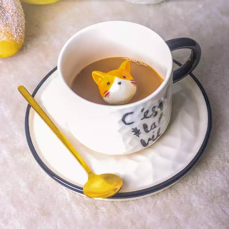 3D cat mug