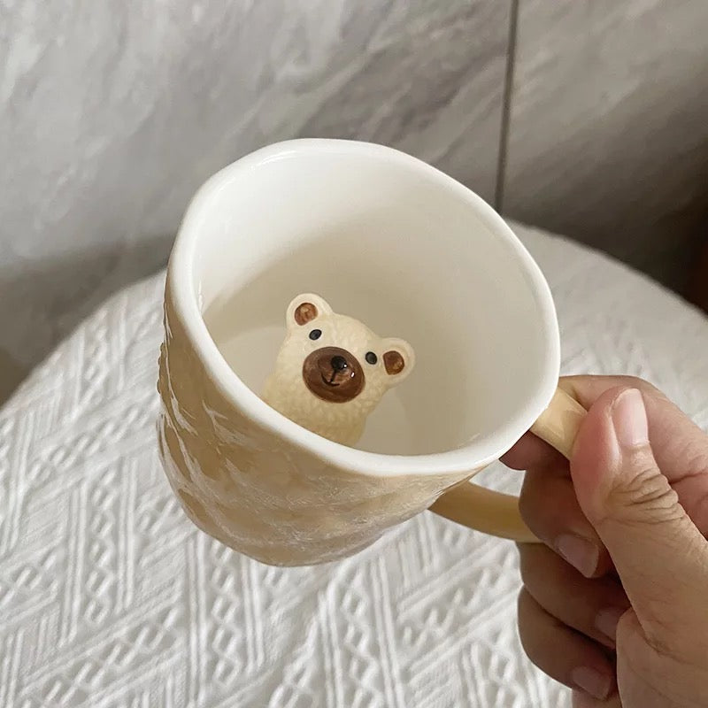 Beige bear mug