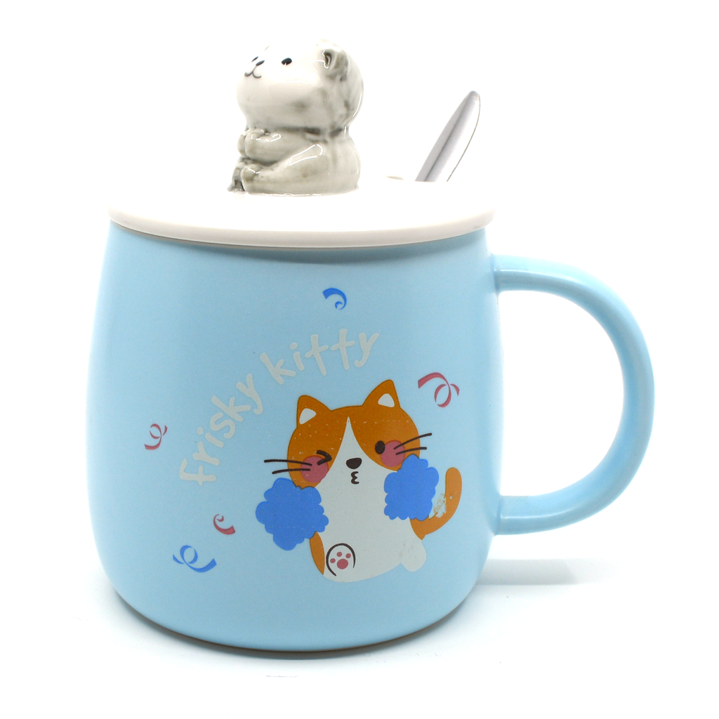 Blue cat mug