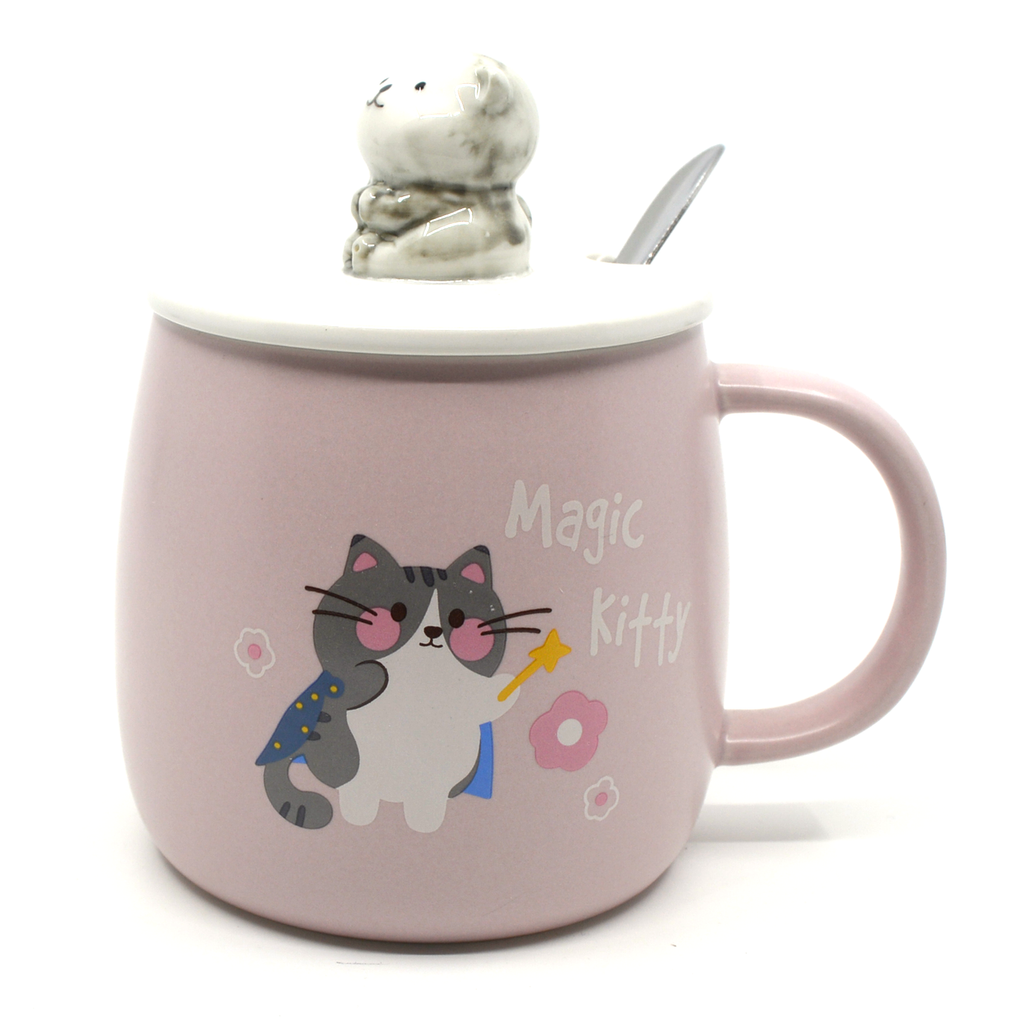 Pink cat mug