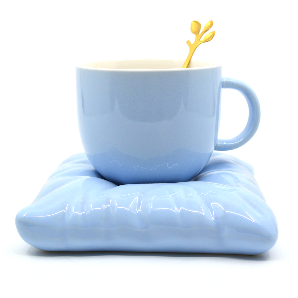 Blue pillow mug