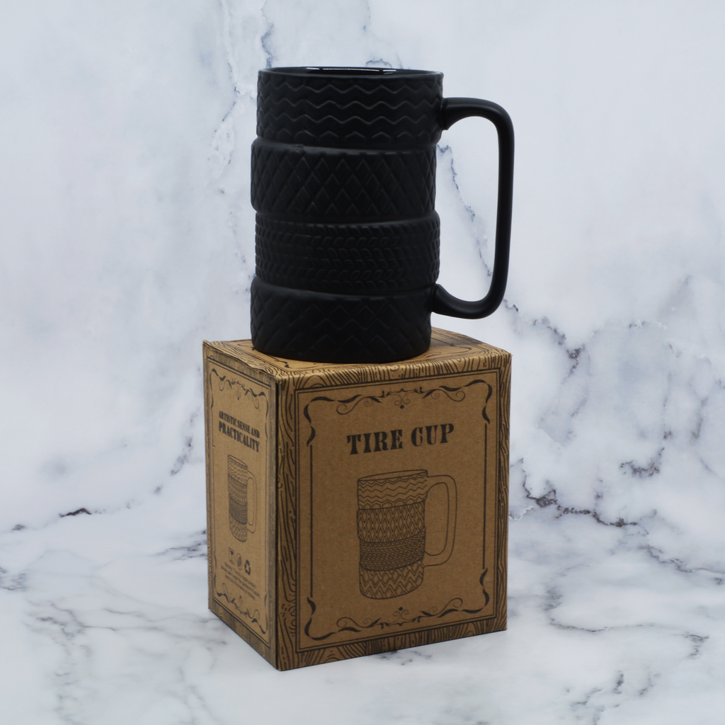 Tire mug with box