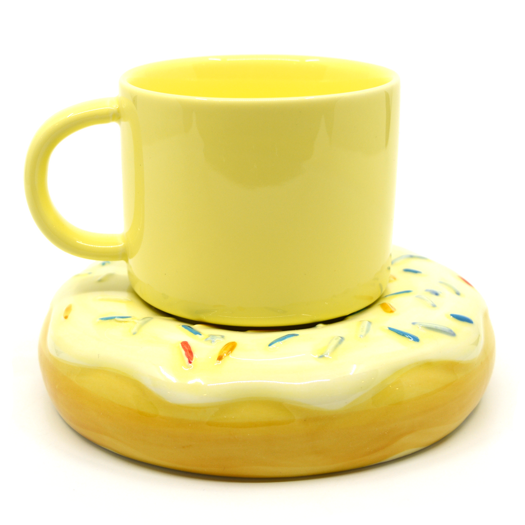 Yellow doughnut mug