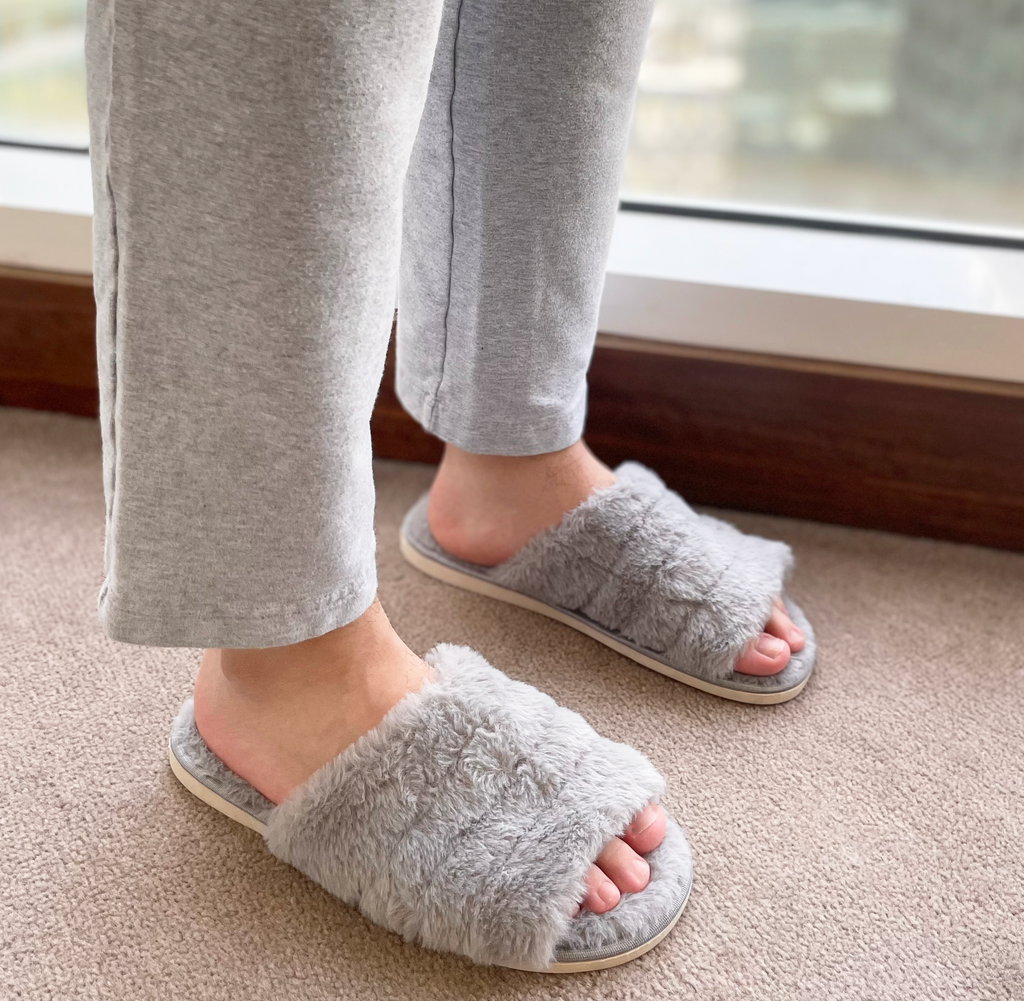 Mens Faux Fur Slipper